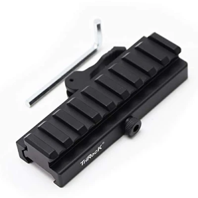 Immagine di TRIROCK Quick Detach Tactical 9 Slots Picatinny Riser Scope Lever Mount Base Adapter Fits 20mm Rails Black