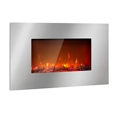 Immagine di Klarstein Camino a Riscaldamento Elettrico, Caminetto Finto 2000 W Basso Consumo, Fuoco LED, Spazio per Legna, Termocamino con Telecomando, Termostato e Timer