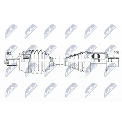 Immagine di NTY NPW ME 102 Albero motore / Semiasse Assale anteriore Sx 522 Trasmissione automatica MERCEDES BENZ: Classe E Sedan, T modell