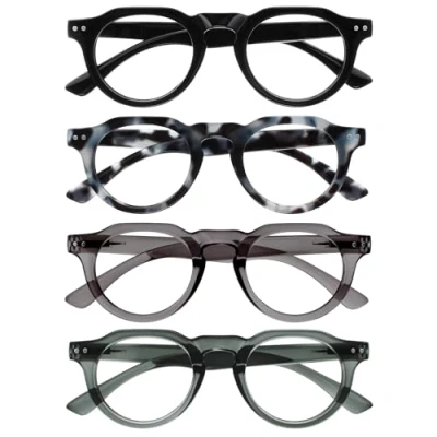 Immagine di OPULIZE RIO Set da 4 Occhiali Anti Luce Blu Montatura con Bordo Superiore Piatto Nero, Maculato, Verde, Grigio Uomo e Donna BBBB53 1367