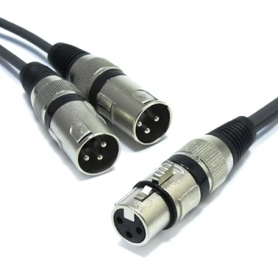 Immagine di VITALCO splitter XLR 1,5 m Adattatore audio da femmina a 2x maschio 3 pin Cavo