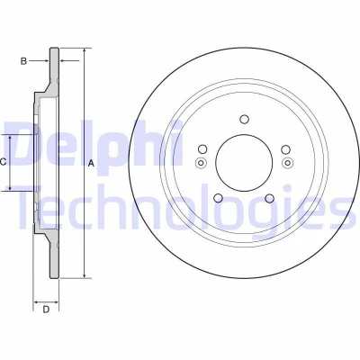 Immagine di DELPHI BG4932C Disco freno 302 10 5 pieno rivestito non trattato senza cuscinetto ruota, anello sensore ABS HYUNDAI: Tucson, ix35