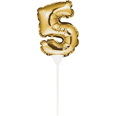 Immagine di Creative Convertting Number Pallone foil Piccolo AUTOGONFIANTE 23 x 9 cm Numero 5 Oro, 8C331861