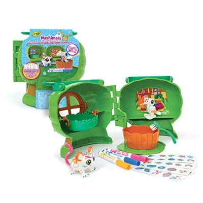 Immagine di CRAYOLA 74 7476 Washimals Safari, Set Casetta sull&#039;Albero, per Colorare e Fare Il Bagnetto ai Cuccioli, Colori Assortiti, da 11 Pezzi