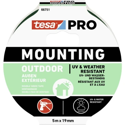 Immagine di tesa Mounting PRO Outdoor 66751 00001 00 Nastro per fissaggio Trasparente (L x L) 5 m 19 mm 1 pz.