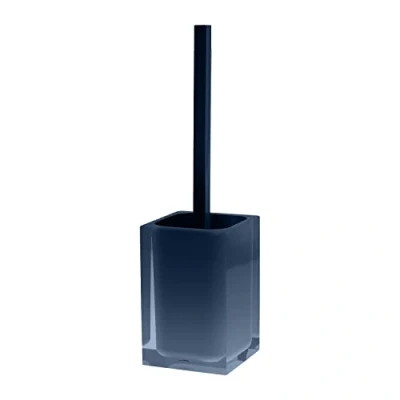 Immagine di GEDY Auckland Scopino WC in Resina Trasparente Colore Blu Petrolio, Dimensioni 37,5 x 9,8 cm e Peso 0,86 kg