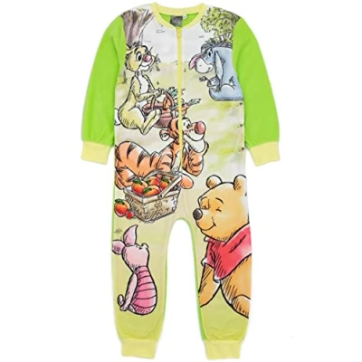 Immagine di Winnie The Pooh Tutina Verde per Ragazze Abbigliamento da casa in Pile Tutto Uno Piglett Tigger Eeyore Coniglio Pigiama Bambini Notte Merce Regalo Accogliente