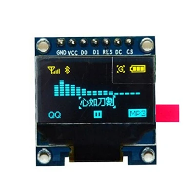 Immagine di HiLetgo 0.96&quot; SPI OLED LCD Display 128X64 for Arduino 51 STM34 Raspberry Pi Yellow Blue Font