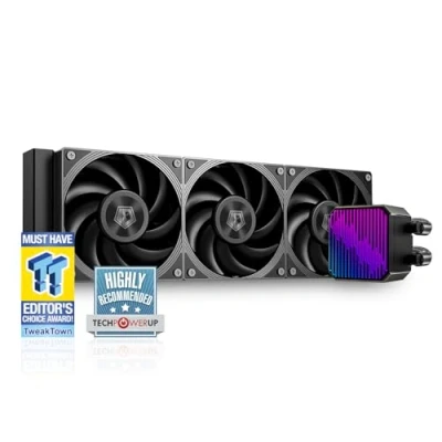 Immagine di ID COOLING DX360 MAX Raffreddatore CPU liquido ARGB AIO da 360 mm, radiatore spesso 38 ventole ad alta efficienza 120 supporto zero RPM, Intel LGA1851/1700/1200/115X e AMD AM5/AM4, TDP