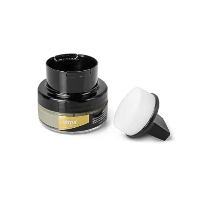 Immagine di Kaps Crema per la Cura delle Scarpe con Spugna Applicatore, Intensiva e Nutrimento Pelle, Delicate, 70 Colori (140 Ghiaccio)