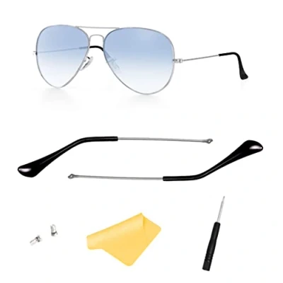Immagine di FOOUS Aste di ricambio per astine occhiali da sole Ray Ban Aviator RB3025, (Argento) tempio+(canna fucile) tempio Consigli, Common