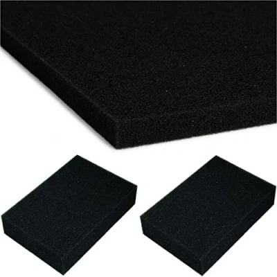 Immagine di mmasport Gomma Piuma Nera per Imbottitura Schiuma espansa Cuscini divani sedie Pallet Giardino Protezione imballaggio modellismo densità 21 kg/m3 (40x30x2 cm (x 2 Pezzi))