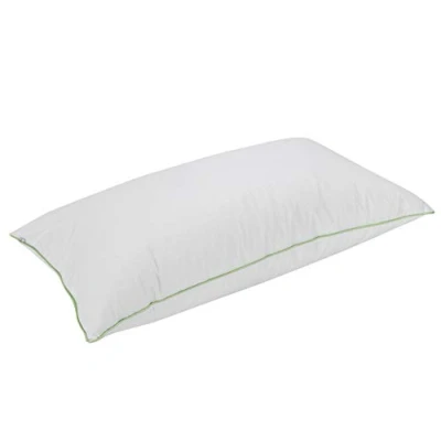 Immagine di Pikolin Home Cuscino Deluxe 70% Piuma d’Oca con Doppia Federa in Cotone Anti acaro, Orlo Verde e durezza Media
