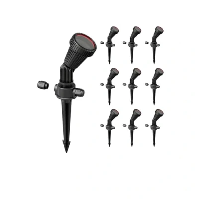Immagine di ledscom.de 10 faretti da giardino con picchetto a terra PIRK per esterni, IP44, nero, 1x GU10 max. 15W
