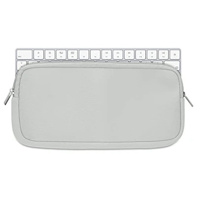 Immagine di kwmobile Custodia Tastiera Wireless Compatibile con Apple Magic Keyboard Porta PC Portatile Copri Computer Grigio Chiaro