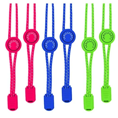 Immagine di Variosports® Pacco 3 x Sistema di Allacciatura Rapida Lacci Elastici con Chiusura e Senza Allacciare Le Scarpe Lock Shoe Laces