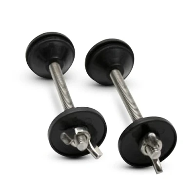 Immagine di DOJA Barcelona Viti Fissaggio WC 2 Unità Copriwater Universali Kit: Tavoletta M6x100 + Gomma Conica Anello Dado con Alette Acciaio Inossidabile per