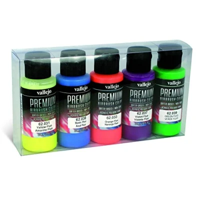 Immagine di Vallejo Premium Set di Colori Fluorescenti da 60 ml, Confezione 5, Bianco