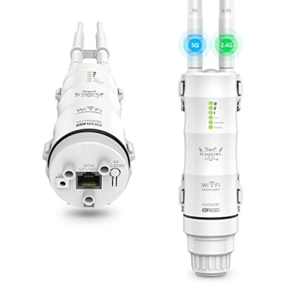 Immagine di FLASHOWL AC600 Estensore di portata Wifi per esterni Antenna esterna resistente alle intemperie Doppia banda Amplificatore da giardino Ripetitore esterno Punto accesso all&#039;aperto