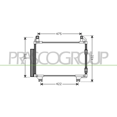 Immagine di PRASCO TY325C001 Condensatore con essiccatore 15 Alluminio 505 R 134a TOYOTA: Yaris II Hatchback