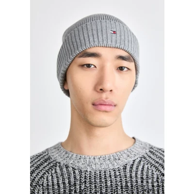 Immagine di Tommy Hilfiger FLAG Beanie Unisex Berretto, Taglia: One Size, Mid grey heather