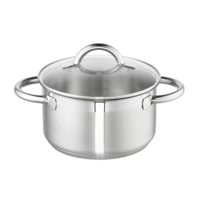 Immagine di Schulte Ufer Casseruola Loop, 20 cm, ca. 3,5 l, con coperchio in vetro, acciaio 18/10