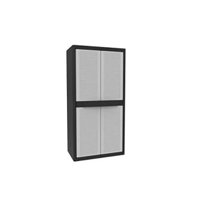 Immagine di Terry, Jumbo Cab 2900 Qblack, Armadio da Esterno Interno a Due Ante, 3 Ripiani Interni Regolabili. Materiale: Plastica, Dimensioni: 89,7x53,7x180 cm