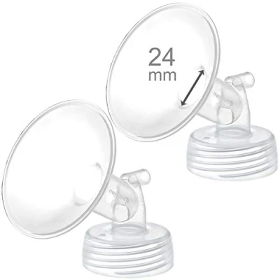 Immagine di 2 x 24 mm Maymom Parti per pompa a collo largo Spectra S1/S2, con flangia largo; non originali; ricambio Shield (flangia Spectra) (24 due flangie),Parti della