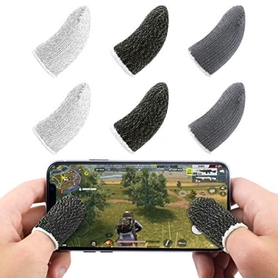 Immagine di Newseego Gioco mobile Finger Sleeve controller, Touch Screen traspirante anti sudore Sensibile sparare e mirare chiavi per Regole di sopravvivenza/Coltelli Android IOS [6 Pack]