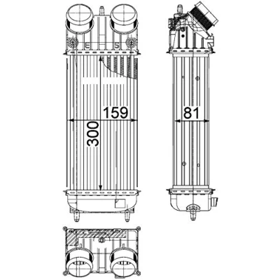 Immagine di MAHLE ORIGINAL CI 418 000P Intercooler PEUGEOT: 208 I Hatchback, IVECO: DAILY 6 Pritsche/Fahrgestell, CITROËN: DS3 Hatchback