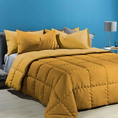 Immagine di Caleffi 55068 Microfibra Modern Trapunta per Piazza e Mezza Letto, Oro