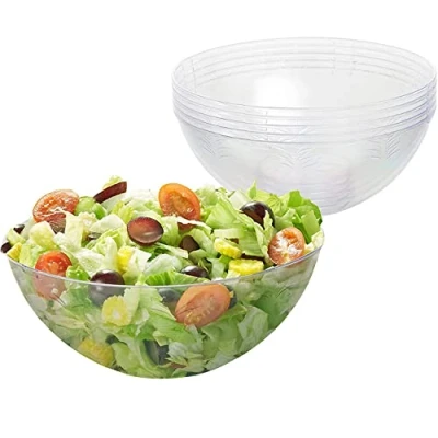 Immagine di Matana 5 Ciotole in Plastica Rigida Trasparente, Insalatiere, 1500ml Resistenti e Riutilizzabili Insalate, Finger Food, Snack Patatine Feste, Picnic, Compleanni, Barbecue