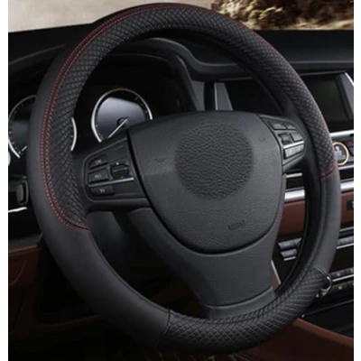 Immagine di Coprivolante in pelle microfibra Wavy Line Splice X pattern (nero)
