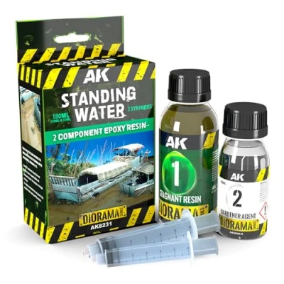 Immagine di AK DIORAMA AK8231 RESIN STANDING WATER COMPONENTS EPOXY (60+120ml)