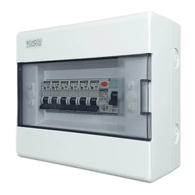 Immagine di RoadEu Scatola portafusibili Quadro di Distribuzione 230V con Interruttore Differenziale Interruttori &quot;C&quot; 16A e 10A 6 Circuiti