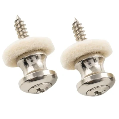 Immagine di Musiclily Pro Metallo Attacchi Tracolla Strap Buttons per Ukulele Piccole Dimensioni Chitarra/Basso, Nickel (Set di 2)