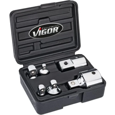 Immagine di VIGOR V1293 Serie di bussole maggiorazione / riduzione, Cricco 6,3 (1/4&quot;), 10 (3/8&quot;), 12,5 (1/2&quot;), 20 (3/4&quot;) 6 Adapter 1