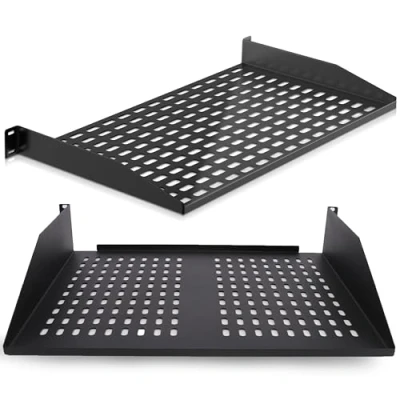 Immagine di Pyle 48,26 cm 1U + 2U Mensola per Rack, Ripiano Armadio, Mensole Ventilate una Buona Circolazione dell&#039;Aria, Vassoio Montaggio del Case Computer
