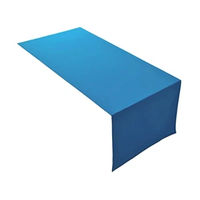 Immagine di Lemos Home Runner da tavola di alta qualità in 100% cotone, collezione concetto, colore e dimensioni a scelta (runner tavolo, 45 x 150 cm, celeste)