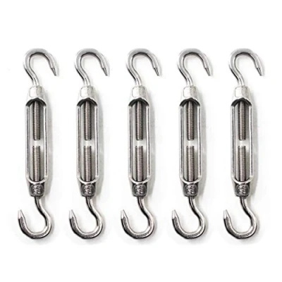Immagine di Tenditore M6 in acciaio inox 304, morsetto con doppio gancio per funi metalliche Confezione da 5