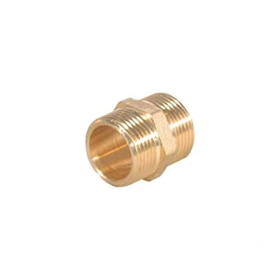 Immagine di NIPPLO NIPLES DOPPIO M.M OTTONE GIALLO 1/2&quot; GIUNTO TUBO ACQUA GIUNZIONE