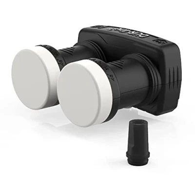 Immagine di DUR line 6 Monoblock Single LNB Astra 19,2E + Hotbird 13E 1 partecipante &amp; 2 satelliti (MB6 US) Doppio con DiSEqC integrato Full HD, 4K, 8K, 3D resistente alle intemperie