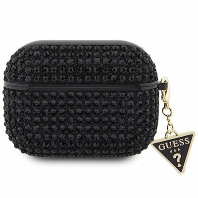 Immagine di Guess GUAPHDGTPK Custodia per AirPods Pro, con strass, colore: Nero