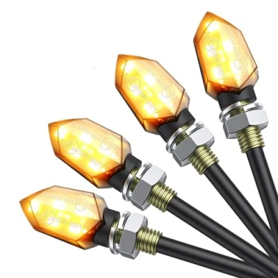 Immagine di Justech 4PZ Indicatori di Direzione 4 X 5 LED Mini Frecce Lampada 3528 Impermeabile Moto Luce Lampade 12V Universale per Motocicletta Scooter E Mark