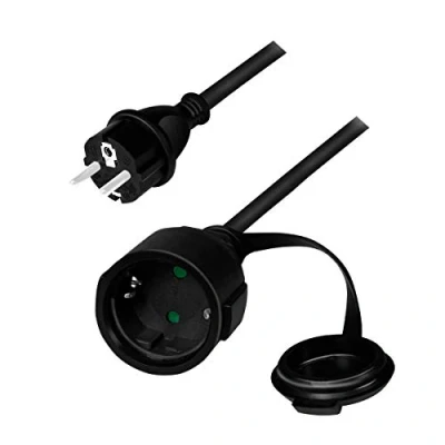 Immagine di LogiLink LPS102 Alimentazione Prolunga Nero 5.00 m H07RN F 3G 1,5 mm² adatto per ambienti esterni