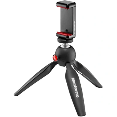 Immagine di Manfrotto MKPIXICLAMP BK Pixi Treppiedi da Tavolo con Staffa per Smartphone, Nero