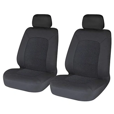 Immagine di Sakura Coprisedili Anteriori per Auto e furgoni Hampton, 1 Paio, Colore Nero, compatibilità Universale