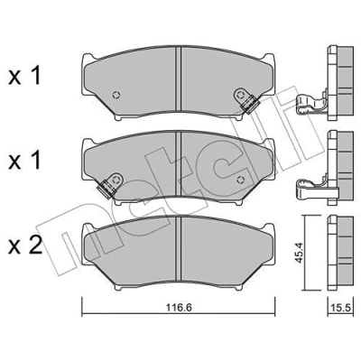 Immagine di METELLI 22 0136 0 Kit pastiglie freno con segnalatore acustico usura SUZUKI: Jimny SUV, Vitara I Grand 1 SUV