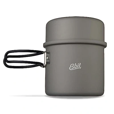 Immagine di Esbit pentola per esterni e campeggio, 1000 ml, seconda inclusa, 475 acciaio inossidabile di alta qualità, alluminio anodizzato duro, PT1000HA