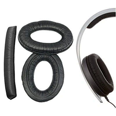 Immagine di V MOTA cuscinetti auricolari compatibili con cuffie Sennheiser HD203 retro chiuso, di ricambio in pelle (1 set)